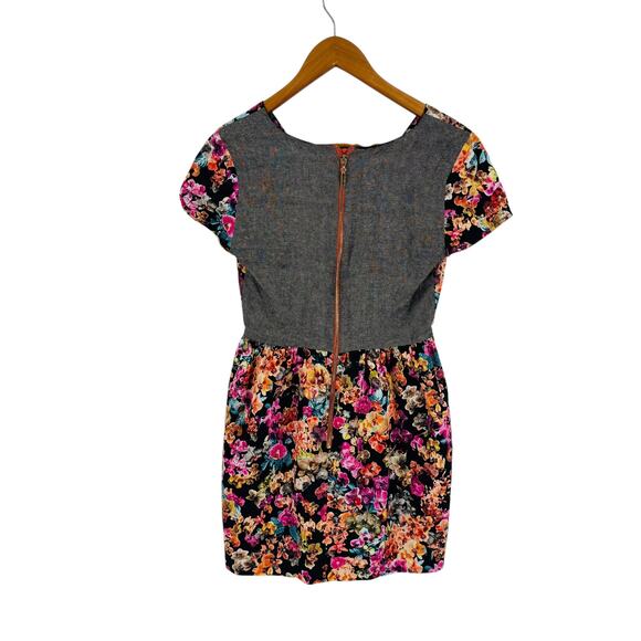 Corey Lynn Calter Anthropologie Black Floral Fit & Flare Dress Multicolor Size 4 - Picture 7 of 8